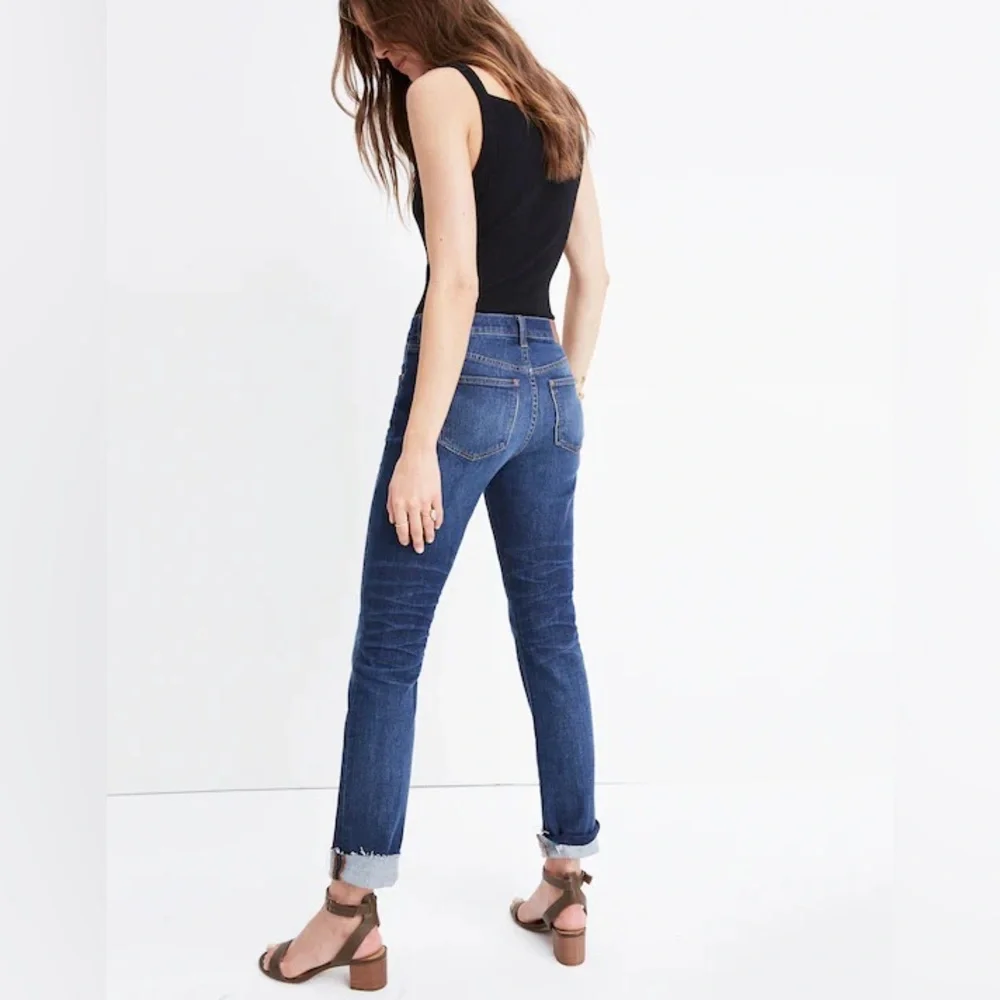 Madewell The Slim Boyjean: Raw-Hem Edition Mid Rise Denim Classic Straight Leg